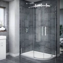 Nova Frameless 1200 x 800mm Offset Quadrant Enclosure - Left or Right Option -Shower Enclosure Ranges Shop 3A detail2 460