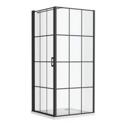 Arezzo 700 x 700 Matt Black Grid Frameless Pivot Door Shower Enclosure + Tray 11 Arezzo 700 x 700 Matt Black Grid Frameless Pivot Door Shower Enclosure + Tray -Shower Enclosure Ranges Shop AZ7PDET ND5 460