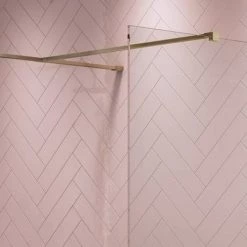 Arezzo 1400 x 900 Brushed Brass Wet Room (inc. Screen, Side Panel + Tray) -Shower Enclosure Ranges Shop AZBB01 d3 460