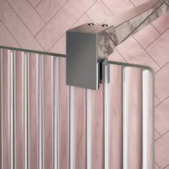 Arezzo 1700 x 700 Bath Replacement Wet Room (1000mm Chrome Fluted Glass Screen w. Tray) -Shower Enclosure Ranges Shop AZCHF17BRWR d4 460