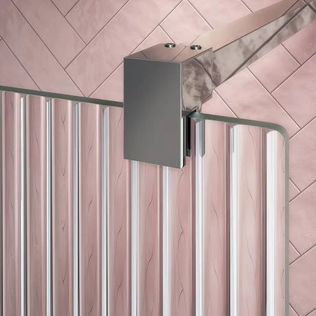 Arezzo 1400 x 900 Fluted Glass Chrome Walk In Enclosure (inc. Main Screen, Side Panel + Tray) 2 Arezzo 1400 x 900 Fluted Glass Chrome Walk In Enclosure (inc. Main Screen, Side Panel + Tray) - Image 2