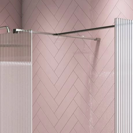 Arezzo 1400 x 900 Fluted Glass Chrome Walk In Enclosure (inc. Main Screen, Side Panel + Tray) 5 Arezzo 1400 x 900 Fluted Glass Chrome Walk In Enclosure (inc. Main Screen, Side Panel + Tray) - Image 5