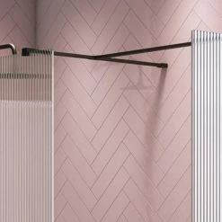 Arezzo 1400 x 900 Fluted Glass Matt Black Walk In Enclosure (inc. Main Screen, Side Panel + Tray) 10 Arezzo 1400 x 900 Fluted Glass Matt Black Walk In Enclosure (inc. Main Screen, Side Panel + Tray) -Shower Enclosure Ranges Shop AZFGMB149E d4 460