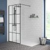 Arezzo 1700 x 800 Matt Black Grid Wet Room (inc. Screen + Tray)