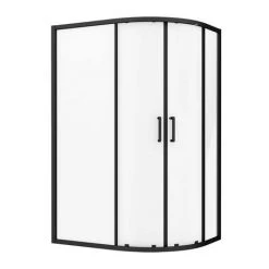 Toreno Matt Black 1200 x 900mm Offset Quadrant Shower Enclosure -Shower Enclosure Ranges Shop BLK129Q2D d4 460