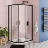 Toreno Matt Black 1000 x 800mm Offset Quadrant Shower Enclosure