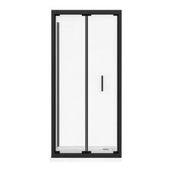Toreno Matt Black 900 x 900mm Bi-Fold Door Shower Enclosure + Pearlstone Tray -Shower Enclosure Ranges Shop BLK9BFSE d4 460