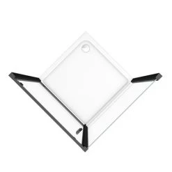 Toreno Matt Black 900 x 900mm Pivot Door Shower Enclosure + Pearlstone Tray -Shower Enclosure Ranges Shop BLK9PDE d4 460