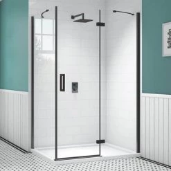 Merlyn Black Hinge & Inline Shower Door -Shower Enclosure Ranges Shop BLKH900REC D2 460