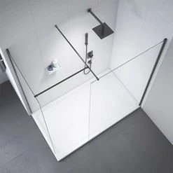 Merlyn Black Showerwall Wetroom Screen -Shower Enclosure Ranges Shop BLKSW800 D2 460