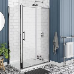 Chatsworth Traditional 1200 x 700mm Sliding Door Shower Enclosure without Tray