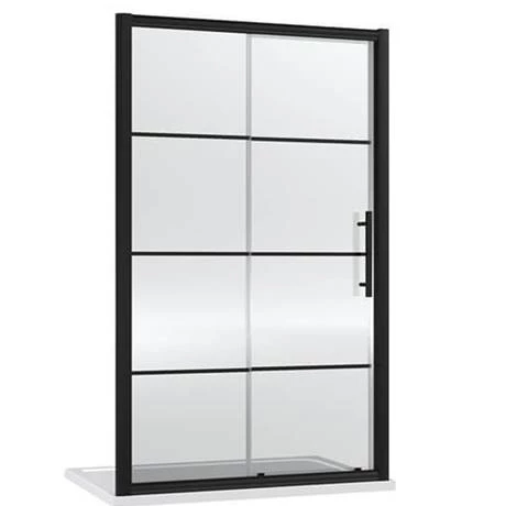 Hudson Reed Matt Black 1400 x 900mm Sliding Door Shower Enclosure + Black Tray 2 Hudson Reed Matt Black 1400 x 900mm Sliding Door Shower Enclosure + Black Tray - Image 2