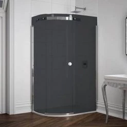 Merlyn 10 Series 1200 x 900mm LH Smoked Black Glass 1 Door Offset Quadrant Enclosure -Shower Enclosure Ranges Shop M103241BL D4 460