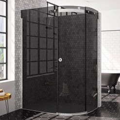 Merlyn 10 Series 1200 x 900mm RH Smoked Black Glass 1 Door Offset Quadrant Enclosure