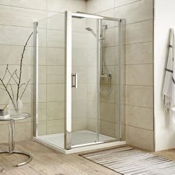 Toreno 8mm 1000 x 1000mm Square Sliding Door Large Shower Enclosure - Easy Fit