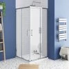 Monza 900 x 900mm Square Corner Entry Shower Enclosure + Pearlstone Tray