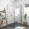 Newark 1200 x 800mm Sliding Door Shower Enclosure + Slate Effect Tray