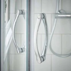 Newark LH 1200 x 800mm Offset Quadrant Enclosure + Slate Effect Tray -Shower Enclosure Ranges Shop NQSE128ST LH d6 460