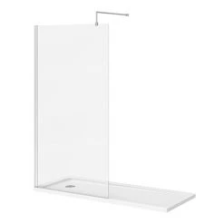 Nova 1700 x 700 Bath Replacement Wet Room (1000mm Chrome Screen w. Tray)