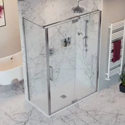 Crosswater Optix 10 Polished Stainless Steel Side Panel for Pivot Door with Inline -Shower Enclosure Ranges Shop OXPDSPSC0800 D2 460