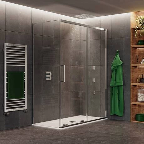 Crosswater Optix 10 Polished Stainless Steel Side Panel for Sliding Door 2 Crosswater Optix 10 Polished Stainless Steel Side Panel for Sliding Door - Image 2